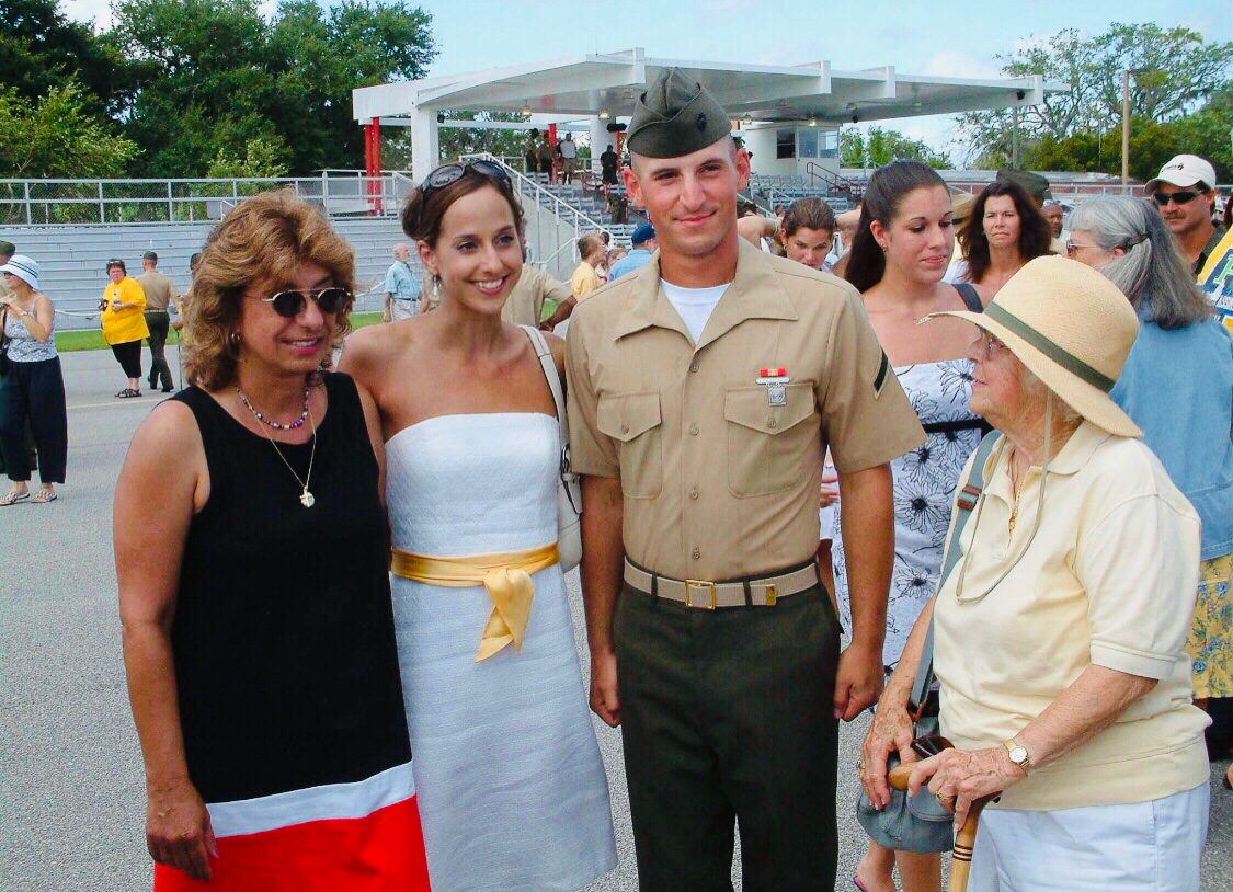 David with his family