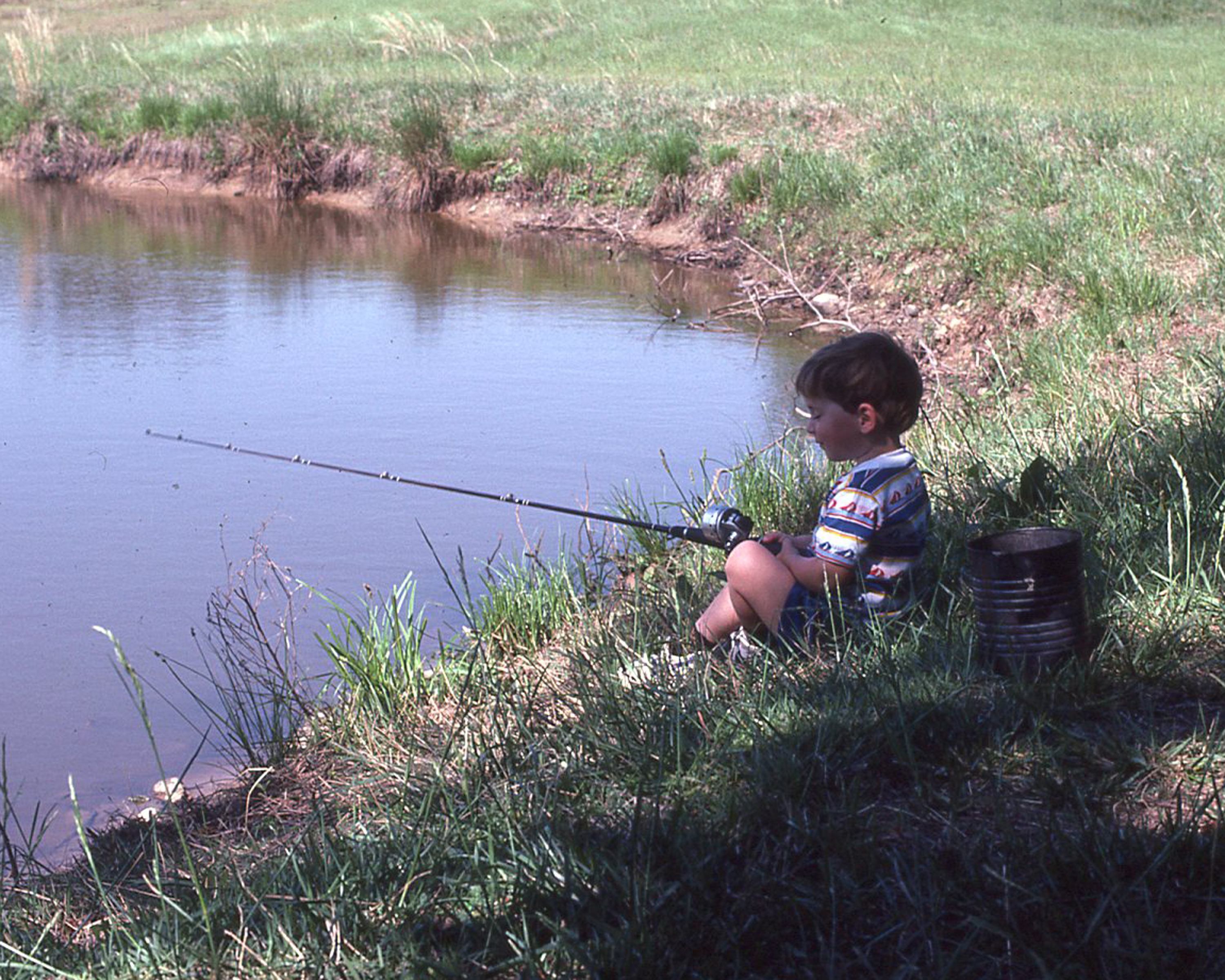David Wyatt at the pond in Alma, AR fishing