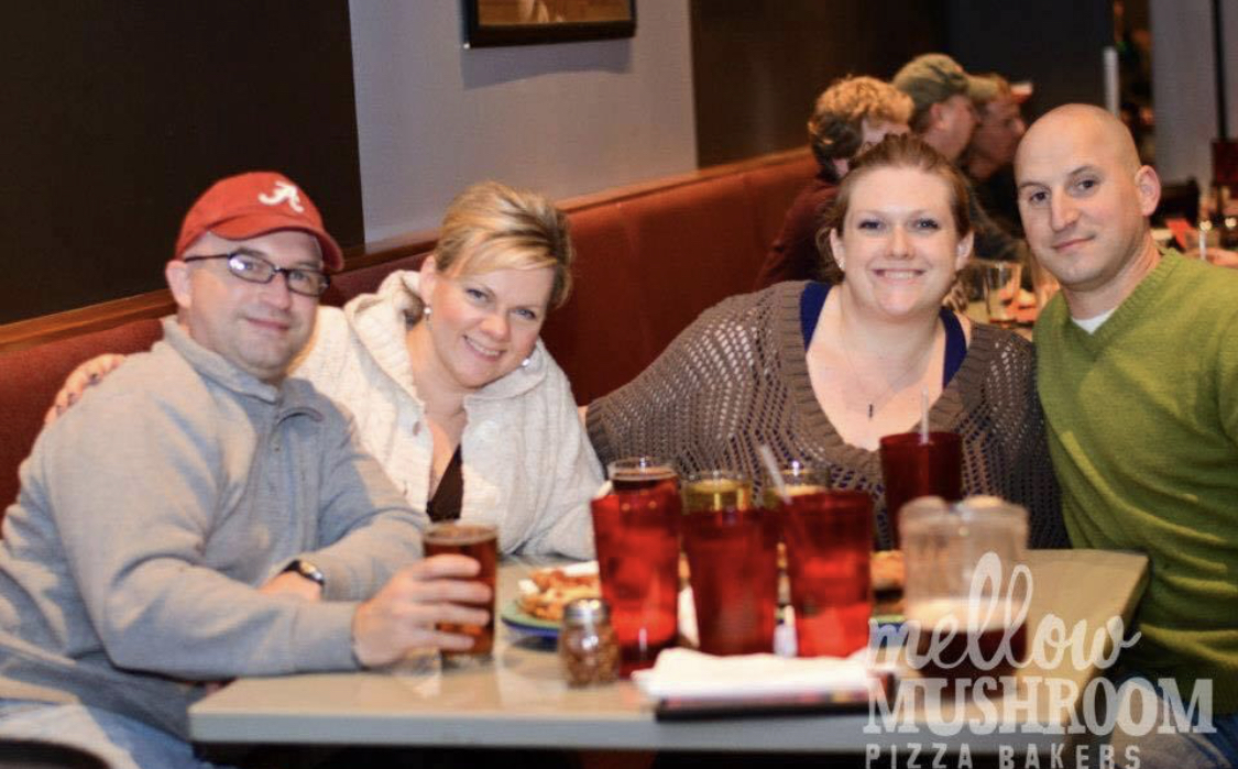 David with his friends